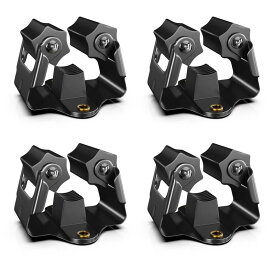 モップホルダー ほうきホルダー 4個セット 壁掛けモップハンガー ローラーフック トイレ収納 清掃用具ツール収納 傘立て（全黒）