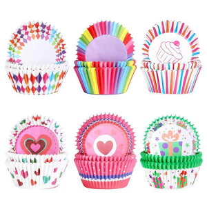 ベーキングカップ おかずカップ 8号 300枚 お弁当カップ 深さ約35mm 電子レンジ対応 オーブン カラフル 使い捨て 耐熱 マフィン型 クリスマス