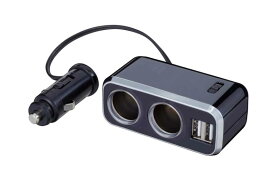 (Napolex) Fizz 車用シガーソケット2連 USB端子2口 USB2 4A 12V車専用ヒューズ付10A(30mm) 通電モニター付 角度調整付 タブレット スマホ同時充電可 カー用品 Fizz-1012