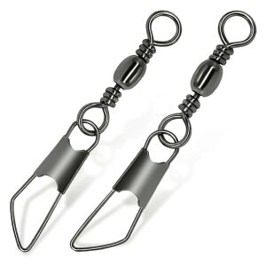 タル型サルカンスナップ付き50本スイベル釣り道具 ルアースナップ 釣り系コネクター 徳用仕掛け 海水釣り淡水釣り 6#