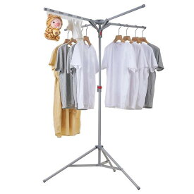 物干しスタンド 折りたたみ式 三脚乾燥ラック 部屋干し 三本足 大容量 室内物干し コンパクト 省スペース 布団ハンガー 室内物干し 伸縮式 グレー