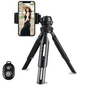 ミニ三脚 スマホ カメラ Bluetoothリモコン 持ち運び 軽量 一眼 スタンド 4段階伸縮 360° ミニ コンパクト iPhone Android