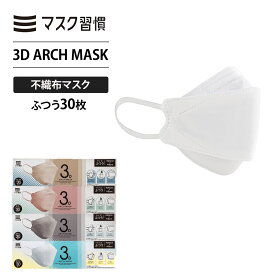 マスク不織布 マスク習慣 3D ARCH MASKふつう30枚 メンズ レディース カラーマスク 立体 耳が痛くならない 平ゴム 女性 男性 メンズ レディース 男女兼用 血色 KF 韓国スタイル 日本マスク工業会会員 伊藤忠リーテイルリンク 公式