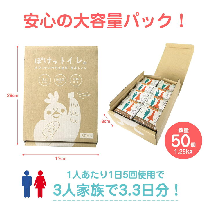 楽天市場】簡易トイレ 非常用トイレ 50回 防災用品 防災グッズ 防災 