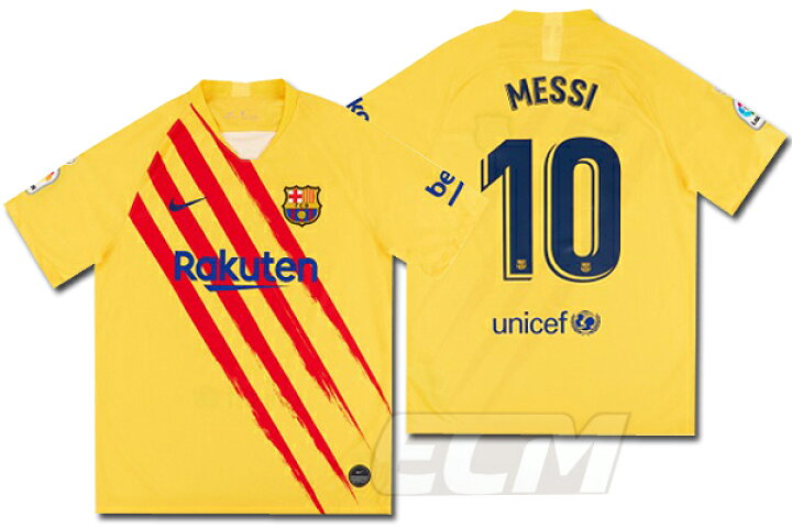 楽天市場 Ecm32 オススメ Fcバルセロナ Senyera フォース 半袖 10番 リオネル メッシ 19 スペインリーグ Barcelona ユニフォーム Messi ｅｃムンディアル