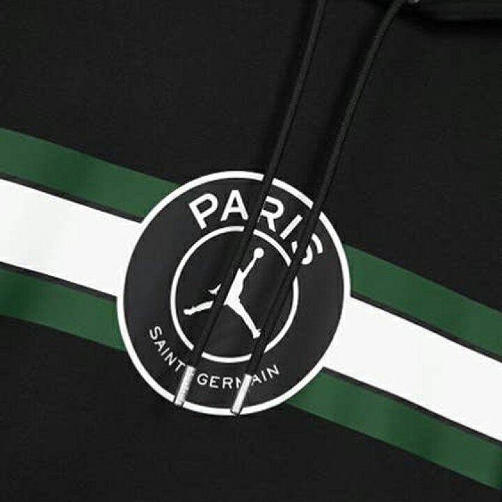 楽天市場 Jor21 国内未発売 Paris Saint Germain X Jordan 21 フリースプルパーカー ブラックｘグリーン サッカー Psg パリサンジェルマン ジョーダン スウェットパーカー ｅｃムンディアル
