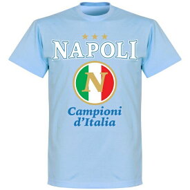 【RET13】水【国内未発売】RE-TAKE ナポリ 優勝記念Tシャツ "Campioni d'Italia" スカイ【サッカー/Napoli/スクデット/セリエA】ネコポス対応可能