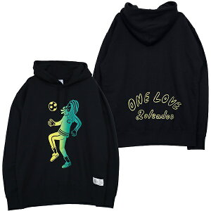 GM018�yGOL2024AW�zGoleador x MORI Artworks �R���{ ONE LOVE �X�E�F�b�g�p�[�J�[ �u���b�N�y�S���A�h�[��/�t�b�g�T��/�T�b�J�[/Bob Marley�z