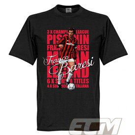 【予約RET01】RE-TAKE フランコ・バレージ ACミラン レジェンドTシャツ ブラック【サッカー/Baresi/イタリア代表/AC Milan】ネコポス対応可能