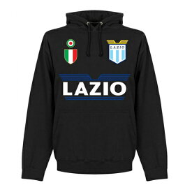 【予約RET06】ブラックRE-TAKE ラツィオ Team スウェットパーカー ブラック【サッカー/フーディ/Lazio/セリエA】