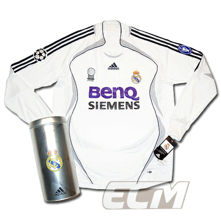 楽天市場 予約rmd08 デッドストック レアルマドリード ホーム チャンピオンズリーグ用 長袖 Real Madrid 06 07 サッカー リーガエスパニョーラ ユニフォーム ｅｃムンディアル