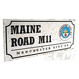 【ECM25】マンチェスターシティ レトロ ストリートサイン"MAINE ROAD"【プレミアリーグManchester City/アグエロ/サッカー/インテリア】