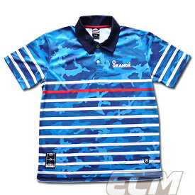 【SALE30%OFF】【GS018】GRANDE "BORDER CAMO" ドライメッシュポロシャツ ブルーxホワイト 【グランデ/サッカー/フットサル/サポーター/POLO/迷彩】GRN2016SS ネコポス対応可能