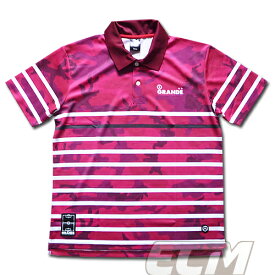【SALE30%OFF】【GS018】GRANDE "BORDER CAMO" ドライメッシュポロシャツ レッドxホワイト 【グランデ/サッカー/フットサル/サポーター/POLO/迷彩】GRN2016SS ネコポス対応可能