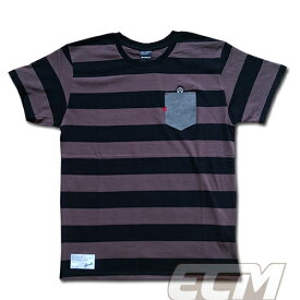 【SALE25%OFF】【GS018】GRANDE ボーダーデニムポケット付Tシャツ グレーxブラック【グランデ/サッカー/フットサル/サポーター】ネコポス対応可能