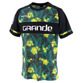 【GRN2018SS】GRANDE HIBISCUS プラクティスシャツ ブラックxグリーン【サッカー/フットサル/グランデ/サポーター/GFPH18001 】ネコポス対応可能