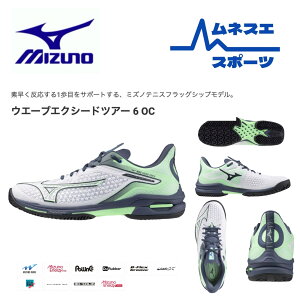 【レビュー投稿で300円OFFクーポン配布中!】【送料無料】 MIZUNO ミズノ テニスシューズ 61GB247237 WAVE EXCEED TOUR 6 OC ウエーブエクシード ツアー6 クレー・砂入り人工芝コート用 メンズ レディー