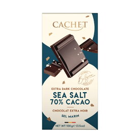 カシェ オーガニック シーソルト70%ダークチョコレート 100g CACHET SEA SALT 70% CACAO EXTRA DARK CHOCOLATE ベルギー chocolat extra noir [正規輸入品]