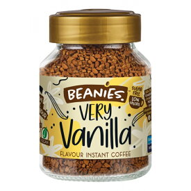 ビーニーズ ベリーバニラ 50g BEANIES Very Vanilla flavour instant coffee フレーバー インスタントコーヒー 低カロリー low calorie ヴィーガン vegan グルテンフリー gluten free 無糖 sugar free ナッツ不使用 no nuts [正規輸入品]