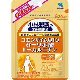 【クロネコゆうパケット(追跡番号有)配送・送料無料】小林製薬 コエンザイムQ10 α-リポ酸 L-カルニチン【60粒(約30日分)】 【製薬会社の健康品質/ダイエット/パワー/エネルギー/スタミナ/着色料、香料、保存料すべて無添加】【smtb-TD】【RCP】