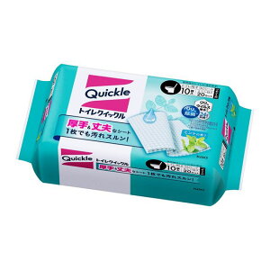 【花王】トイレクイックル つめかえ用 【10枚入】【4901301010940】【トイレのお手入れ品/お掃除/年末年始/汚れ/ホコリ/髪の毛/除菌/抗菌/トイレ用お掃除シート】【smtb-TD】【RCP】