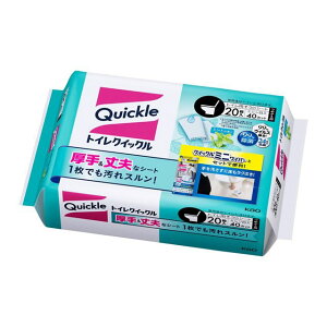 【花王】トイレクイックル つめかえ用 ジャンボパック 【20枚入】【トイレのお手入れ品/お掃除/年末年始/汚れ/ホコリ/髪の毛/除菌/抗菌/トイレ用お掃除シート】【4901301233424】【smtb-TD】【RCP