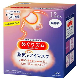 めぐりズム 蒸気でホットアイマスク 無香料 12枚入【花王/眼/目元/蒸気/温熱/温かい/アイケア/温活/リラックス/目/疲労】【smtb-TD】【RCP】