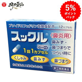 【第(2)類医薬品】 スックル ＜鼻炎用＞ 12カプセル入 鼻炎 鼻炎薬 くしゃみ 鼻みず 鼻づまり プソイドエフェドリン 塩酸塩 配合 佐藤薬品