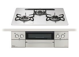 パロマ　PD-893WS-U60CV　ビルトインコンロ　FACEISGRAND　フェイシスグランド　3口コンロタイプ　間口750・600　水なし両面焼グリル　クリアガラストップ 　ティアラシルバー　フェイスシルバー　左右強火力　ラクックグラン同梱※送料無料