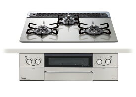 パロマ　PD-893WS-60GH　ビルトインコンロ　FACEISGRAND　フェイシスグランド　3口コンロタイプ　間口750・600　水なし両面焼グリル　クリアガラストップ 　シャインシルバー　フェイスシルバー　左右強火力　ラクックグラン同梱　オーブン接続対応※送料無料