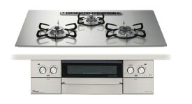 パロマ　PD-893WS-75GH　ビルトインコンロ　FACEISGRAND　フェイシスグランド　3口コンロタイプ　間口750　水なし両面焼グリル　クリアガラストップ 　シャインシルバー　フェイスシルバー　左右強火力　ラクックグラン同梱　オーブン接続対応※送料無料