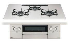 パロマ　PD-893WS-U75CV　ビルトインコンロ　FACEISGRAND　フェイシスグランド　3口コンロタイプ　間口750　水なし両面焼グリル　クリアガラストップ 　ティアラシルバー　フェイスシルバー　左右強火力　ラクックグラン同梱※送料無料