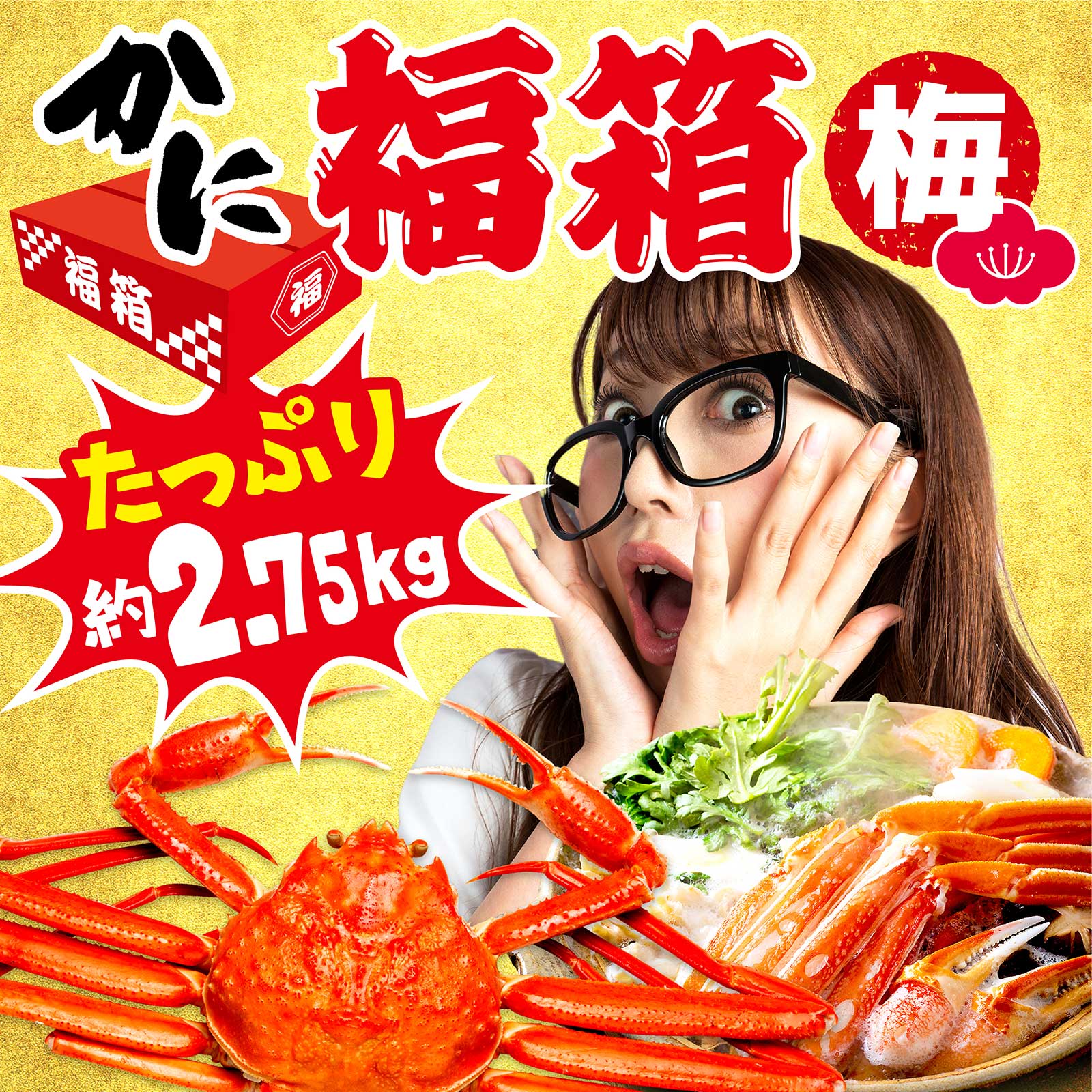 かに福袋2025ズワイガニ福箱食品ずわい蟹肩と姿セット≪2.7kg以上梅≫訳あり折れあり海鮮福袋お取り寄せグルメお歳暮御歳暮ギフトのお試し
