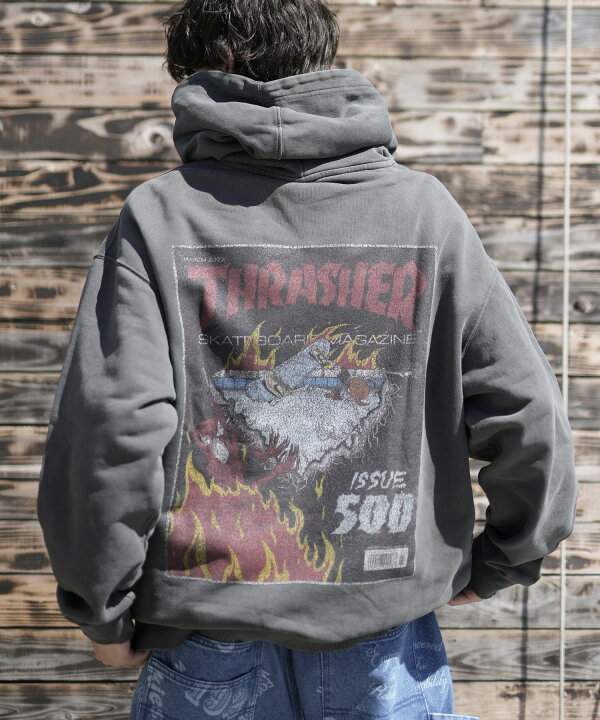 楽天市場】THRASHER/スラッシャー パーカー ピグメント染 カスレバック  