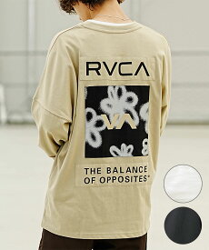 RVCA/ルーカ メンズ スクエアロゴT オーバーサイズ クルーネック長袖Tシャツ BD042-065