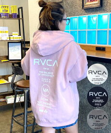 RVCA/ルーカ レディース ジップアップ パーカー オーバーサイズ バックプリント BD044-P03 ムラサキスポーツ限定