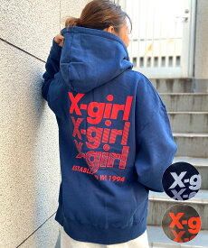X-girl エックスガール GEOMETRIC TRIPLE LOGO ZIP UP SWEAT HOODIE レディース ジップ アップ パーカー 105233012021 ムラサキスポーツ限定