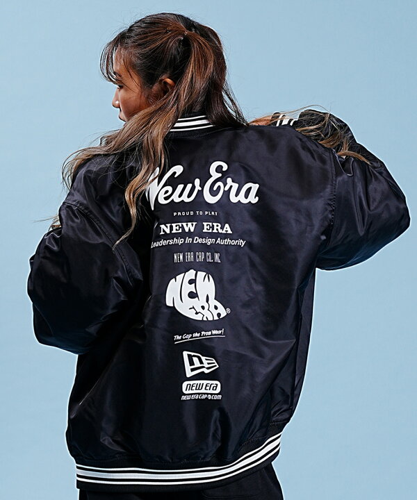 楽天市場】NEW ERA/ニューエラ NYLON VARSITY JACKET ARCHIVE LOGO BLK 