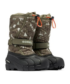 SOREL/ソレル ユース フルーリー プリント キッズ ウィンターブーツ 防水 カーキグリーン 総柄 NY3504 397