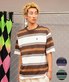 Hurley ハーレー メンズ 半袖 Tシャツ オーバーサイズ ボーダー柄 MSS2411019