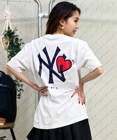 NEW ERA ニューエラ レディース 半袖 Tシャツ バックプリント MLB ニューヨーク・ヤンキース NY ロゴ 14334739 ムラサキスポーツ限定