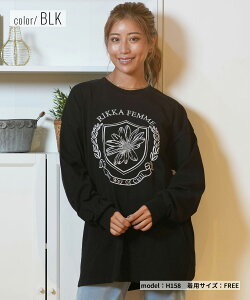 RIKKA FEMME リッカファム 長袖 Tシャツ レディース ロンT 花 刺繍 RF24FW18