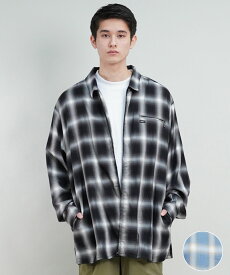 RVCA ルーカ OMBRER CHECK ZIP SHIRTS メンズ シャツ ジップアップ チェック オーバーサイズ BE041-759