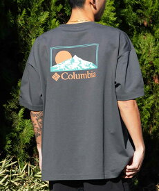 【ムラサキスポーツ限定】columbia コロンビア メンズ オーバーサイズ Tシャツ 半袖 UVケア バックプリント PM0941