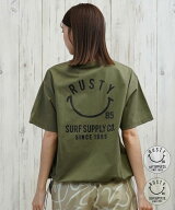 RUSTY ラスティ 水着 ラッシュガード 半袖 Tシャツ レディース ニコちゃん バックプリント 水陸両用 UVカ…