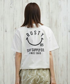 RUSTY ラスティ 水着 ラッシュガード 半袖 Tシャツ レディース ニコちゃん バックプリント 水陸両用 UVカット 925470