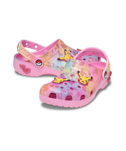 CROCS �N���b�N�X �T���_�� �L�b�Y �W���j�A �q�� �������p �y�� KIDS PIKACHU PINK CLASSIC 211229-90H