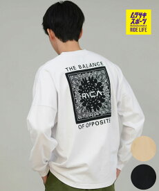 RVCA ルーカ 長袖 Tシャツ ロンT メンズ バックプリント ペイズリー柄 ロゴ BANDANA BALANCE LT BF042-P50