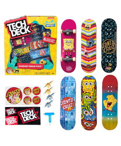 TECH DECK �e�b�N�f�b�L �X�P�[�g�{�[�h ���r�X�P �t�B���K�[�{�[�h SPONGEBOB SK8SHOP BONUS PACK �����T�L�X�|�[�c �v���[���g �p�[�N