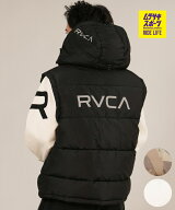 RVCA ルーカ ダウン ベスト メンズ シンプル バックプリント ロゴ WOLDWIDE BK ARCH ZIPHD JK BF042-762
